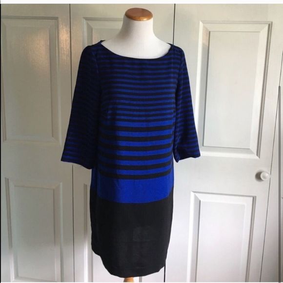 ZARA Blue Striped Shift Dress - Picture 2 of 3